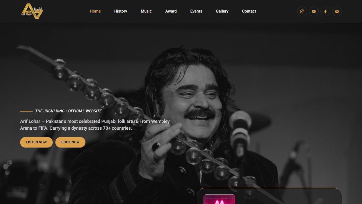 Homepage of arifloharjugniking.com — Arif Lohar — Official Artist Site
